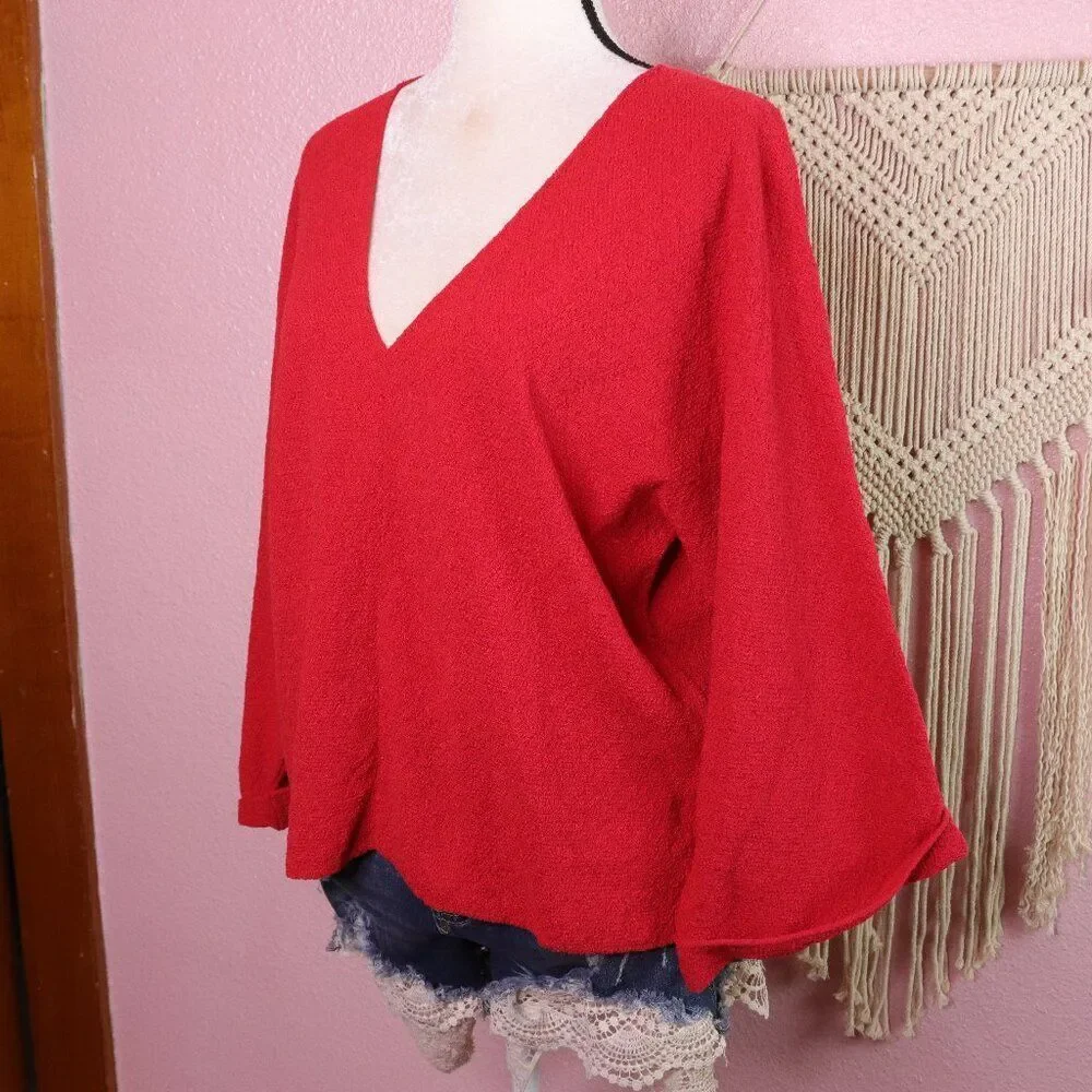 Zara | Gauze Knit‎ V Neck Top Small